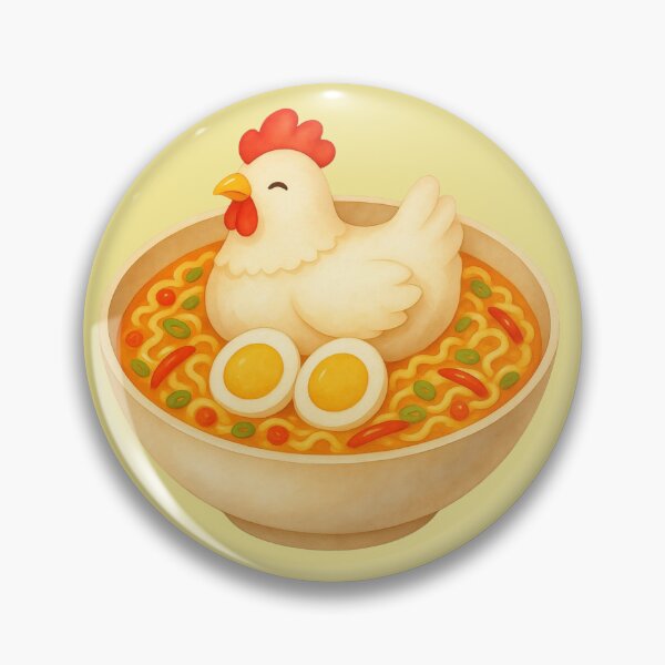 Item preview, Cute Chicken Ramen | Kawaii Noodle Bowl with Egg | Funny Food Illustration designed and sold by Eathusiast.