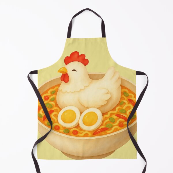Item preview, Cute Chicken Ramen | Kawaii Noodle Bowl with Egg | Funny Food Illustration designed and sold by Eathusiast.
