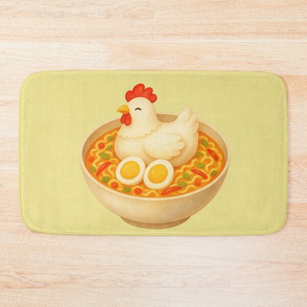 Item preview, Cute Chicken Ramen | Kawaii Noodle Bowl with Egg | Funny Food Illustration designed and sold by Eathusiast.