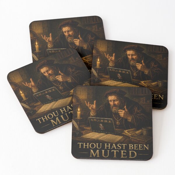 Item preview, Thou Hast Been Muted Renaissance Tech Meme designed and sold by QuantumOasis.