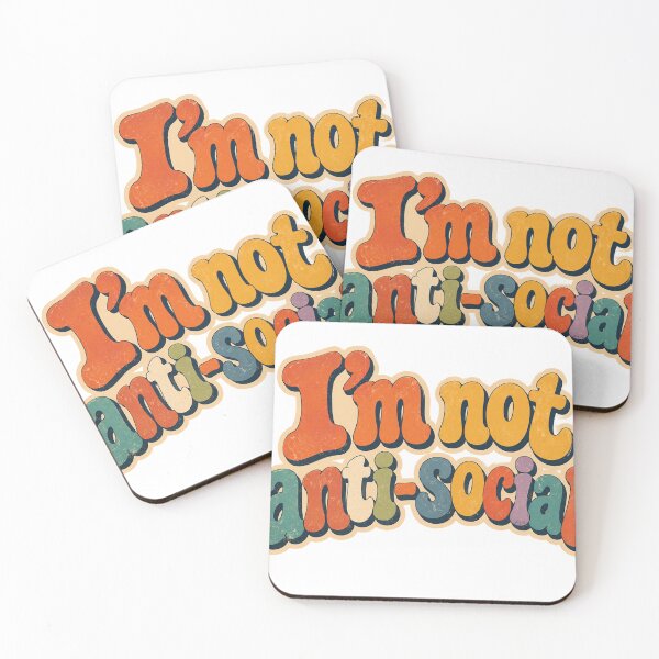 Item preview, I'm Not Anti-Social – Funny Retro Introvert Typography Design designed and sold by Karszul.
