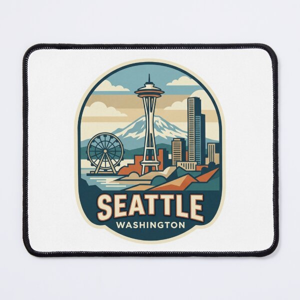 Item preview, Seattle Washington Skyline Retro Travel Badge - PNW City Souvenir designed and sold by raedattia.