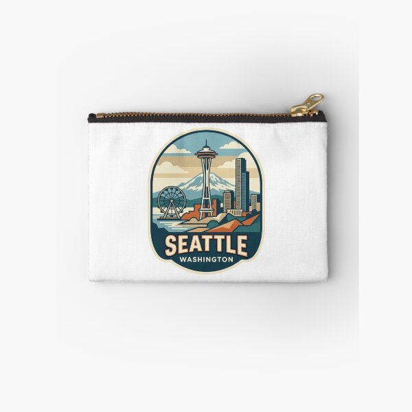 Item preview, Seattle Washington Skyline Retro Travel Badge - PNW City Souvenir designed and sold by raedattia.