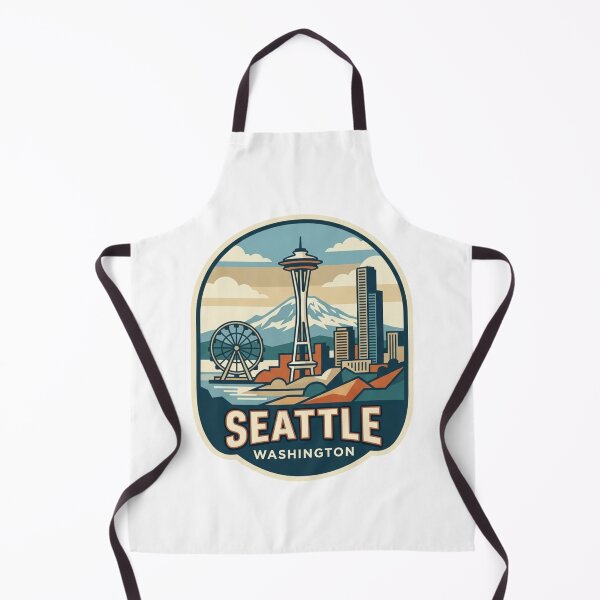 Item preview, Seattle Washington Skyline Retro Travel Badge - PNW City Souvenir designed and sold by raedattia.