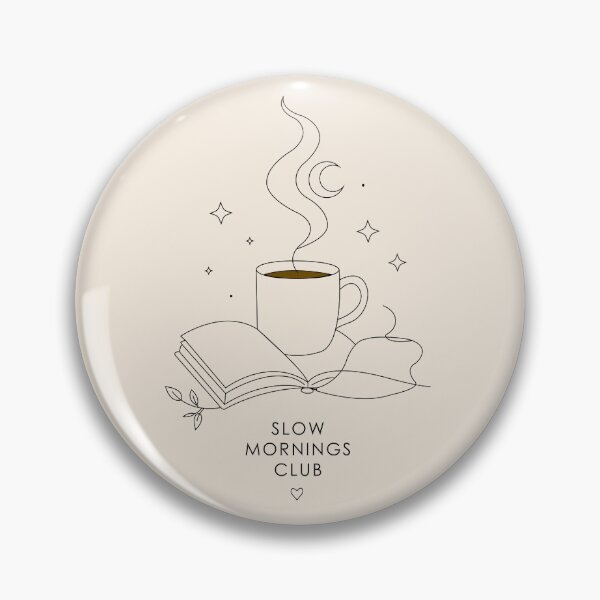 Item preview, Slow Mornings Club / Cozy Coffee & Book Minimalist Line Art designed and sold by asterloom.