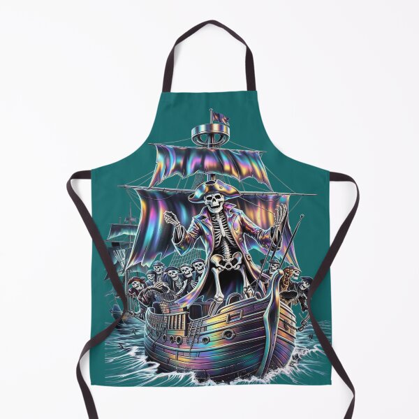 Item preview, Holographic Pirate Ship - Skeleton Captain with Rainbow Sails designed and sold by RAYBIL.