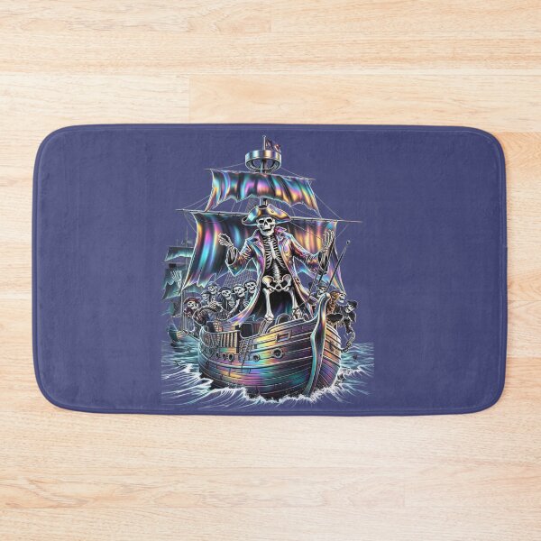 Item preview, Barco pirata holográfico: capitán esqueleto con velas arcoíris designed and sold by RAYBIL.