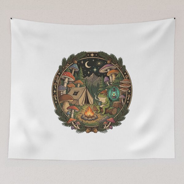 Item preview, Magical Mushroom Frog Camping Classic T-Shirt designed and sold by The Design Trendz.