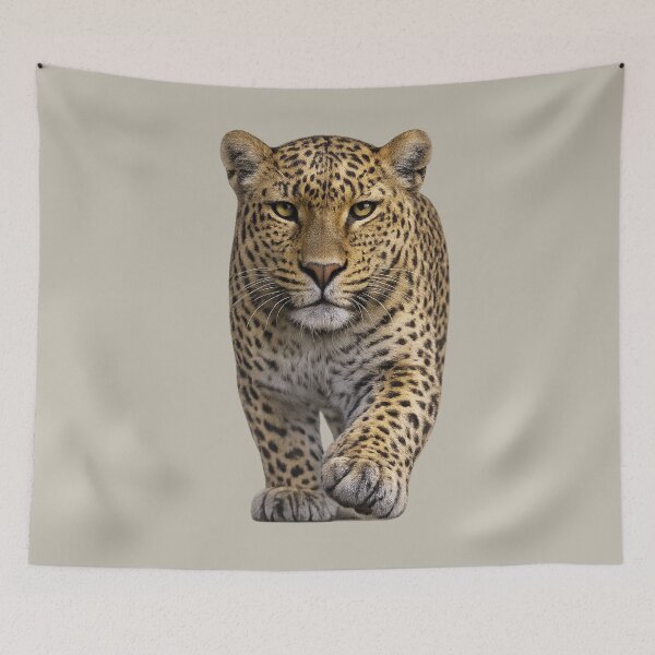 Item preview, Realistic Leopard Approaching Wildlife Portrait designed and sold by BROHLine Studio.