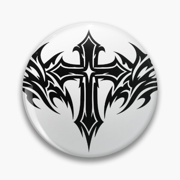 Aperçu de l'œuvre mini croix tribale ailes (noire) créée et vendue par StaticBlack.