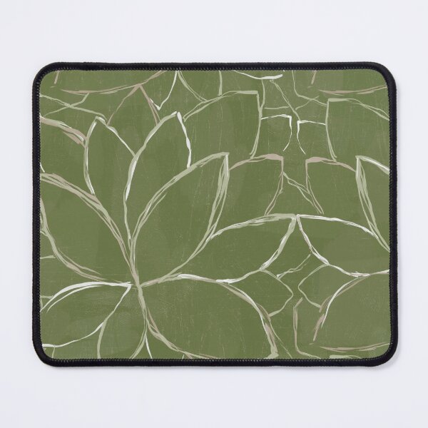 Item preview, Hand drawn leaves on green textured background pattern designed and sold by Aleksse.