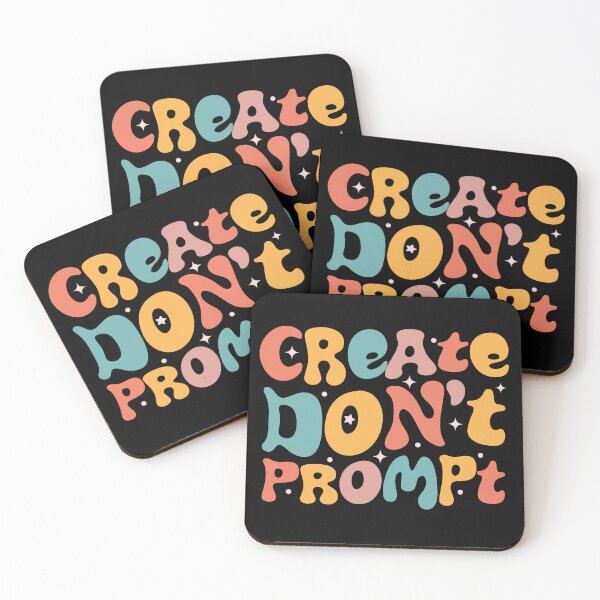 Item preview, Create Don't Prompt | Groovy Anti AI Typography designed and sold by GosiaArtGarden.