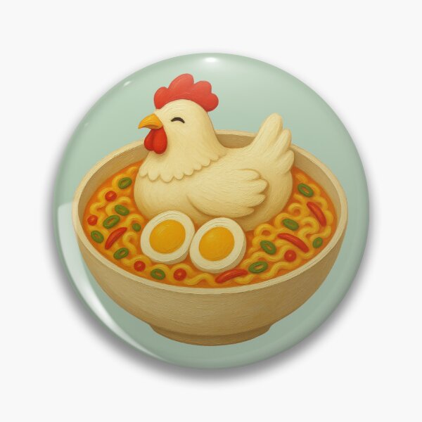 Item preview, Cute Chicken Ramen | Kawaii Noodle Bowl with Egg | Funny Food Illustration designed and sold by Eathusiast.
