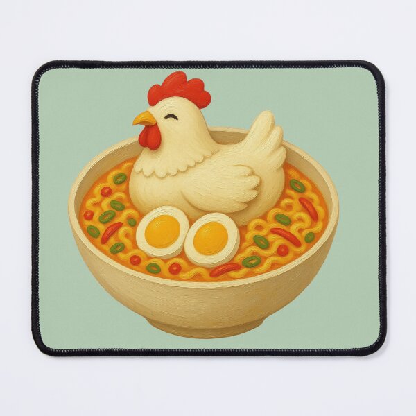 Item preview, Cute Chicken Ramen | Kawaii Noodle Bowl with Egg | Funny Food Illustration designed and sold by Eathusiast.