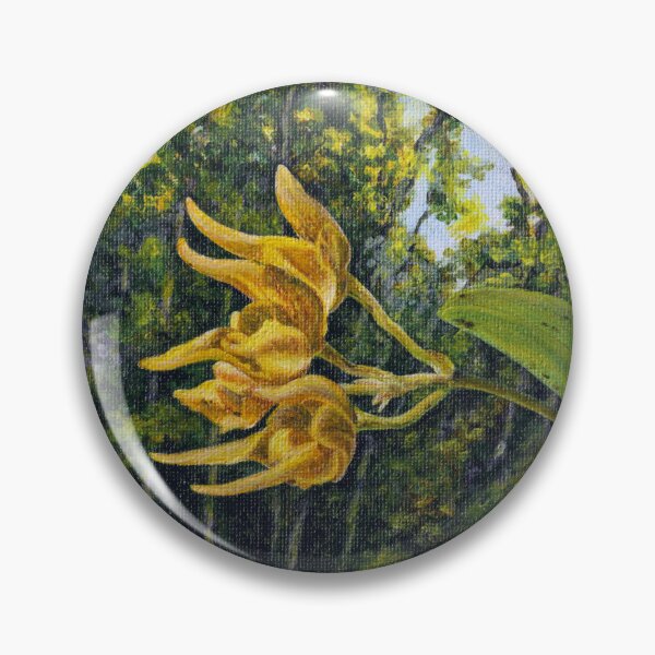 Item preview, Rare Yellow Orchid Forest Bulbophyllum thydoi Art  designed and sold by Anna Ratkevich.