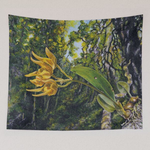 Item preview, Rare Yellow Orchid Forest Bulbophyllum thydoi Art  designed and sold by Anna Ratkevich.