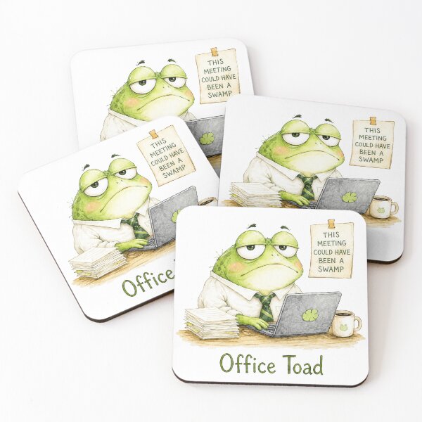Item preview, Office Toad Sarcastic Frog Funny Workplace Meeting Humor designed and sold by VikArt7.