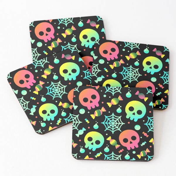 Item preview, Colorful Halloween Skulls and Candy Seamless Pattern Background designed and sold by DiNata.