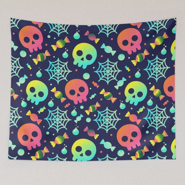 Item preview, Colorful Halloween Skulls and Candy Seamless Pattern Background designed and sold by DiNata.