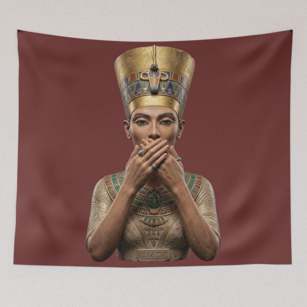 Item preview, Queen Nefertiti See No Evil | Ancient Egyptian Royal Portrait with Scarab Symbol designed and sold by Queen Cleopatra.