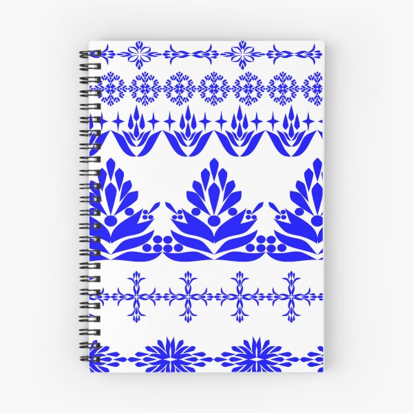 Item preview, Vintage Blue Floral Border Collection with Scandinavian Folk Art Geometric Ornament Vector designed and sold by Ei-Ei.
