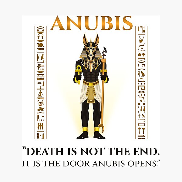 Item preview, Anubis · Death Is Not The End It Is The Door Anubis Opens · Egyptian Afterlife Art · Ancient Egypt designed and sold by PharaohDArt.