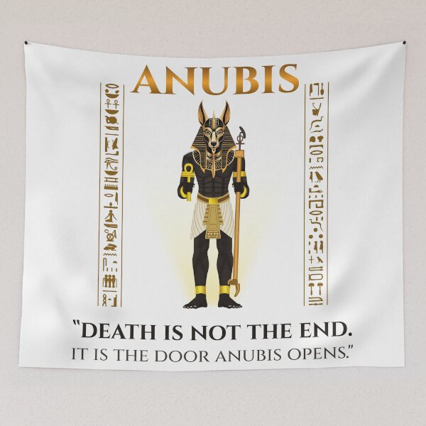 Item preview, Anubis · Death Is Not The End It Is The Door Anubis Opens · Egyptian Afterlife Art · Ancient Egypt designed and sold by PharaohDArt.