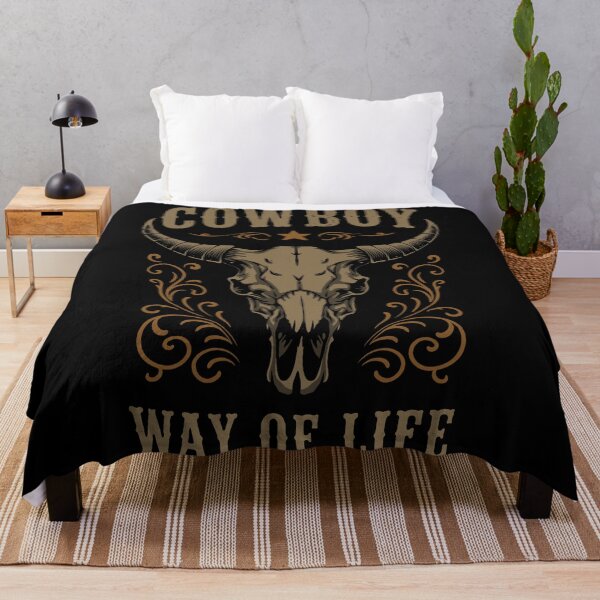 Item preview, Cowboy Way Of Life Longhorn Skull Vintage Western T-Shirt designed and sold by phsycartwork.