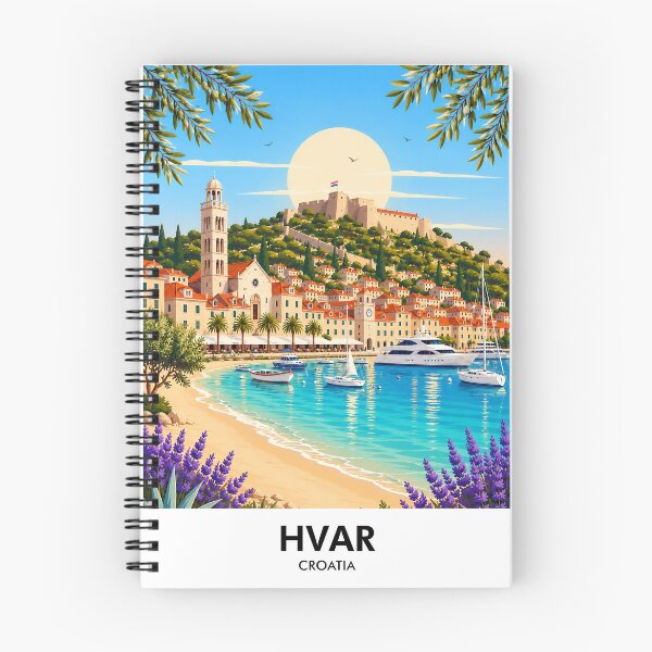Item preview, Hvar Retro Travel Print designed and sold by HomeLivingCo.