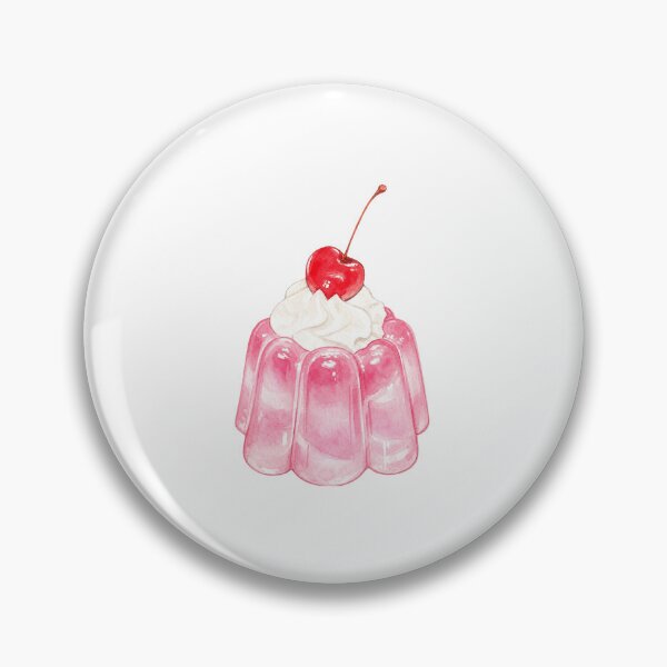 Item preview, Watercolor Pink Jelly Dessert with Cherry designed and sold by ArtisticAveni.