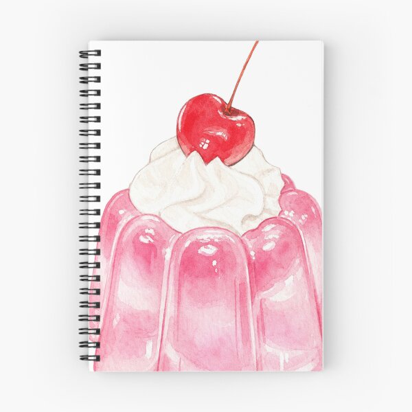 Item preview, Watercolor Pink Jelly Dessert with Cherry designed and sold by ArtisticAveni.