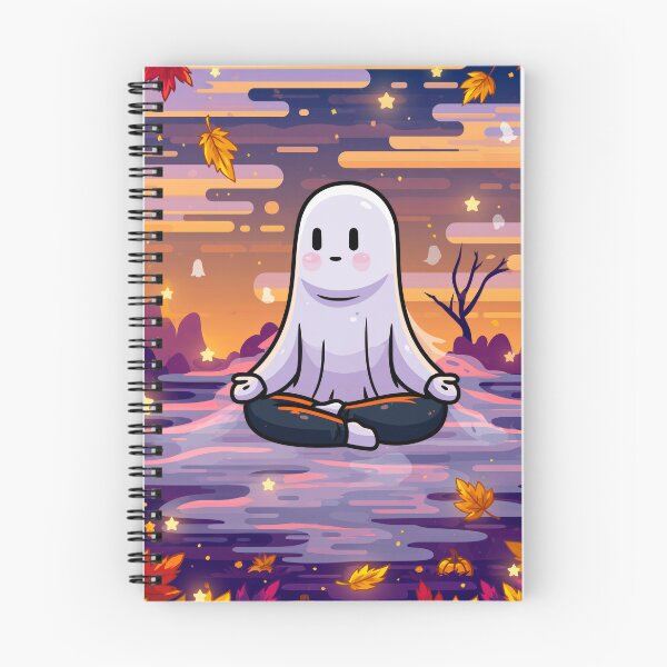 Item preview, Cozy Ghost Doing Yoga — Cute Halloween designed and sold by FrostyFrisby.