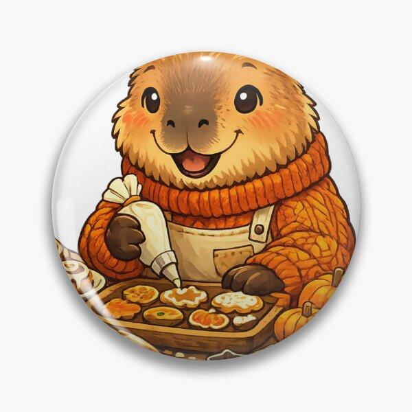 Item preview, Cozy Capybara Baking Cookies | Cute Autumn Bakery designed and sold by Cozy Art for Cozy Souls.