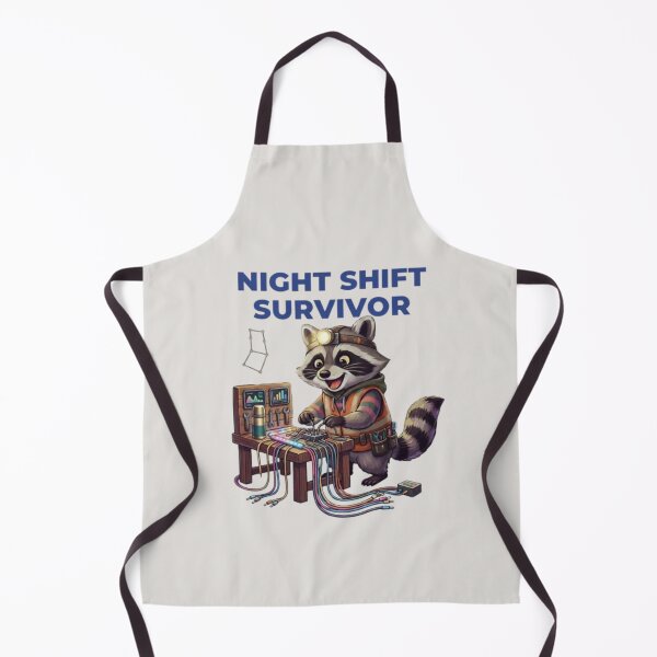 Item preview, Night Shift Survivor Raccoon-Funny Mining Raccoon designed and sold by Northern Glow Art.