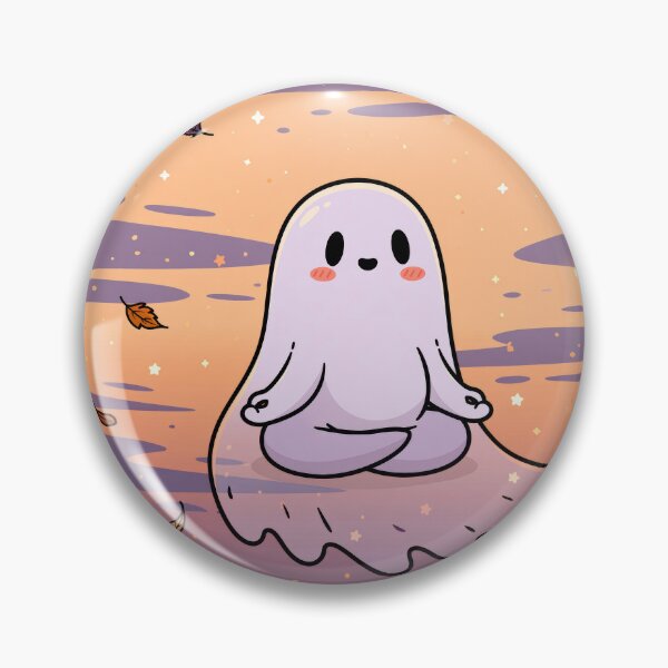 Item preview, Cozy Ghost Doing Yoga — Cute Halloween designed and sold by FrostyFrisby.