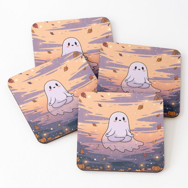 Item preview, Cozy Ghost Doing Yoga — Cute Halloween designed and sold by FrostyFrisby.
