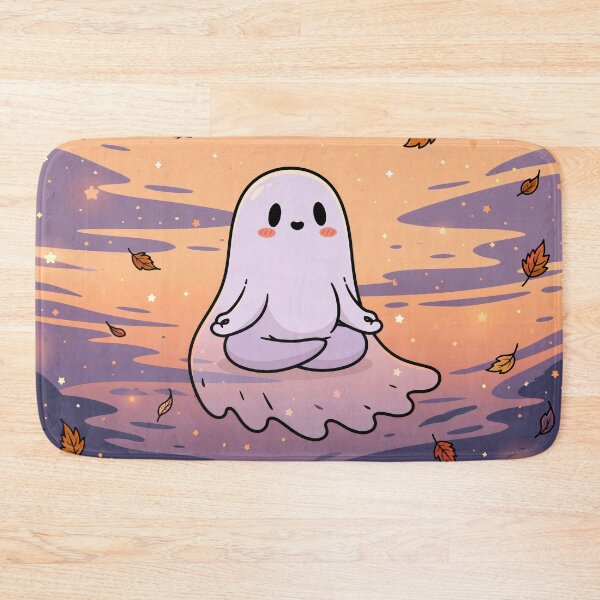 Item preview, Cozy Ghost Doing Yoga — Cute Halloween designed and sold by FrostyFrisby.