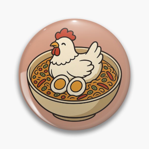Item preview, Cute Chicken Ramen | Kawaii Noodle Bowl with Egg | Funny Food Illustration designed and sold by Eathusiast.