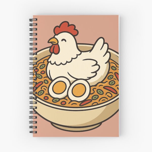 Item preview, Cute Chicken Ramen | Kawaii Noodle Bowl with Egg | Funny Food Illustration designed and sold by Eathusiast.