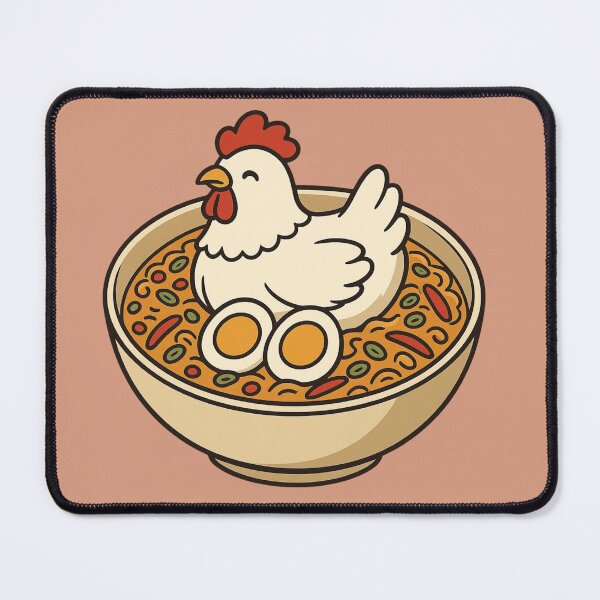Item preview, Cute Chicken Ramen | Kawaii Noodle Bowl with Egg | Funny Food Illustration designed and sold by Eathusiast.