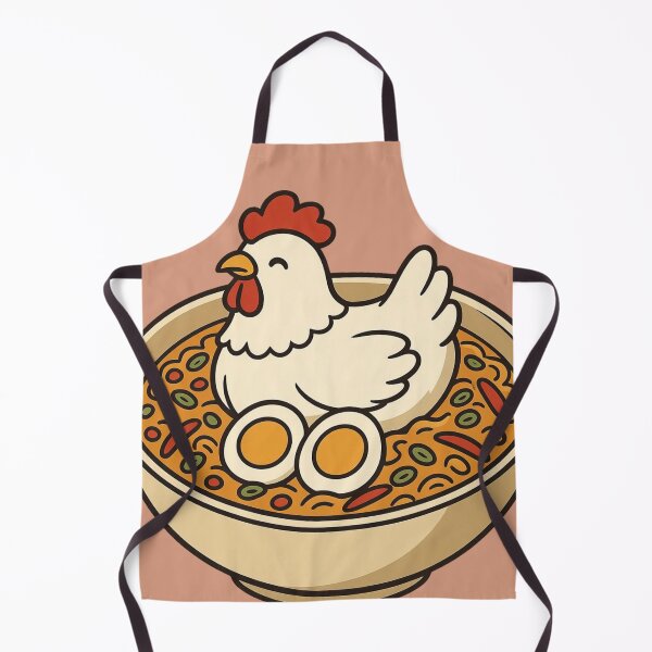 Item preview, Cute Chicken Ramen | Kawaii Noodle Bowl with Egg | Funny Food Illustration designed and sold by Eathusiast.