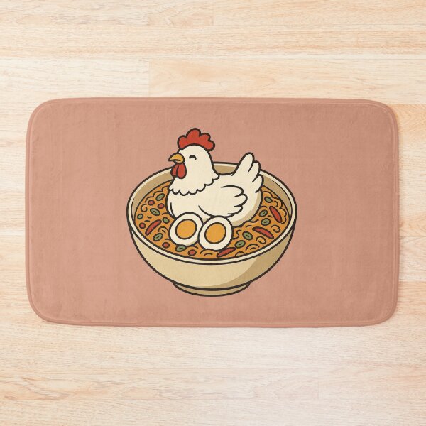 Item preview, Cute Chicken Ramen | Kawaii Noodle Bowl with Egg | Funny Food Illustration designed and sold by Eathusiast.