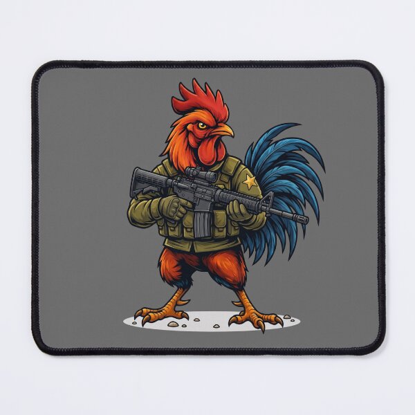 Item preview, Badass Rooster Soldier Standing Guard Tactical Chicken Uniform designed and sold by BreezifyDesignStudio.