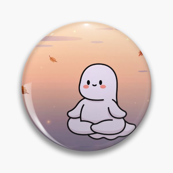 Item preview, Cozy Ghost Doing Yoga — Cute Halloween designed and sold by FrostyFrisby.