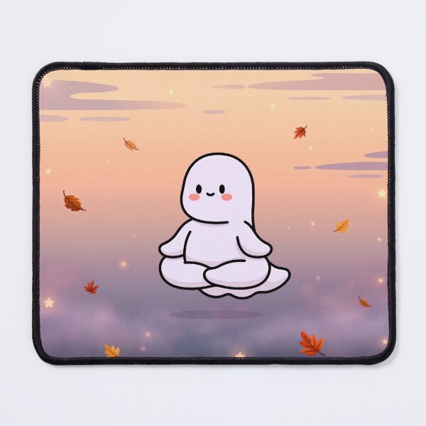 Item preview, Cozy Ghost Doing Yoga — Cute Halloween designed and sold by FrostyFrisby.