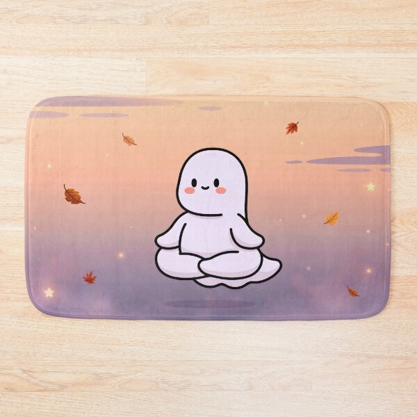 Item preview, Cozy Ghost Doing Yoga — Cute Halloween designed and sold by FrostyFrisby.