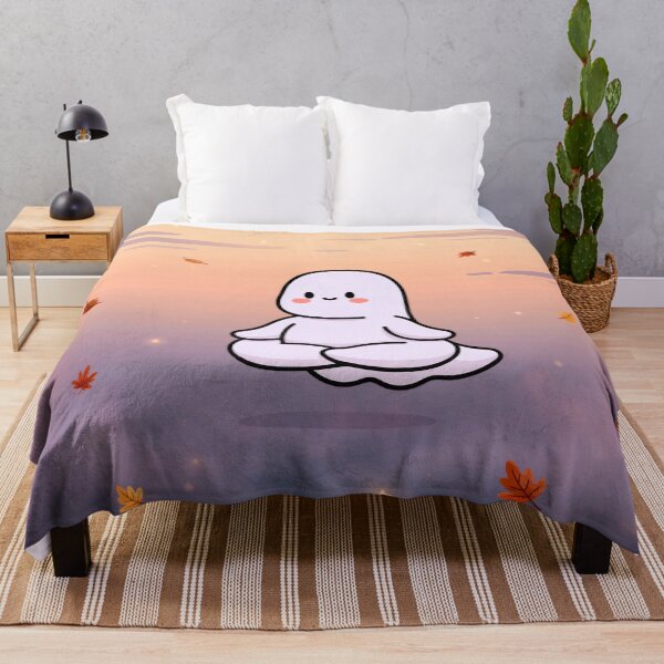 Item preview, Cozy Ghost Doing Yoga — Cute Halloween designed and sold by FrostyFrisby.