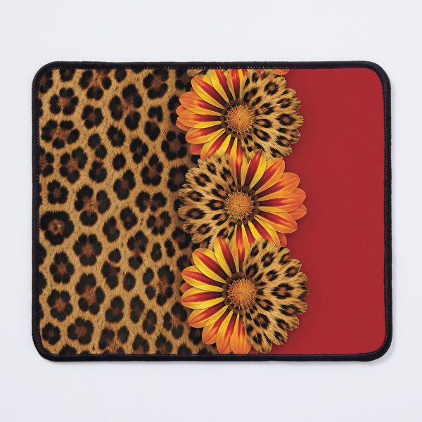 Item preview, Gazania Flowers Transitioning to Leopard Print Pattern designed and sold by Lucia Amaris Art.