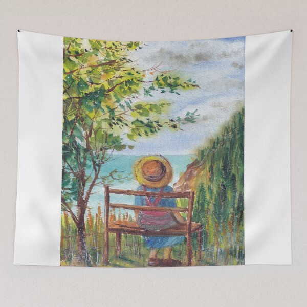 Item preview, Farmer sitting by the seaside and hill designed and sold by SoupSouka.