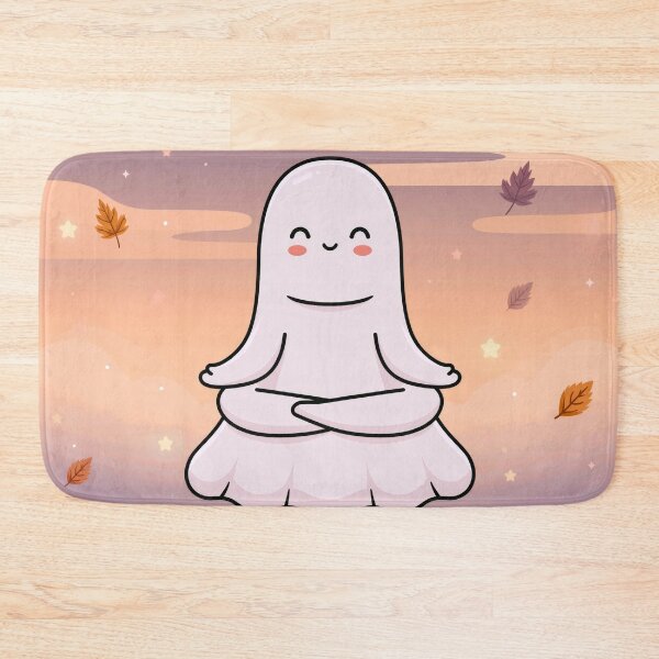 Item preview, Cozy Ghost Doing Yoga — Cute Halloween designed and sold by FrostyFrisby.